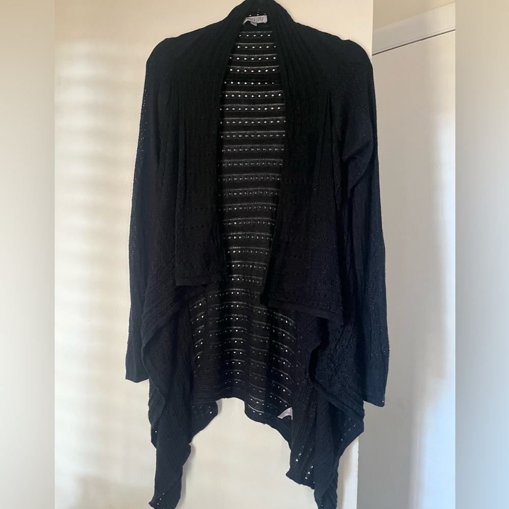 Jennifer Lopez Black Open Sweater